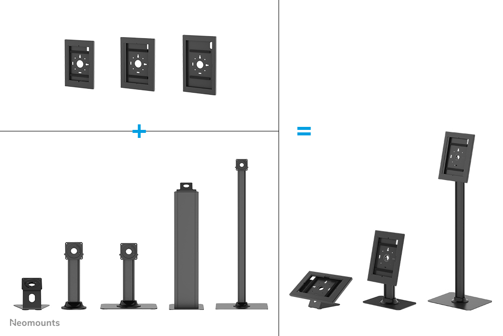 Neomounts DS15-629BL1 Support de bureau et mural pour tablette - max 3 kg | 6,6 lbs - verrouillable